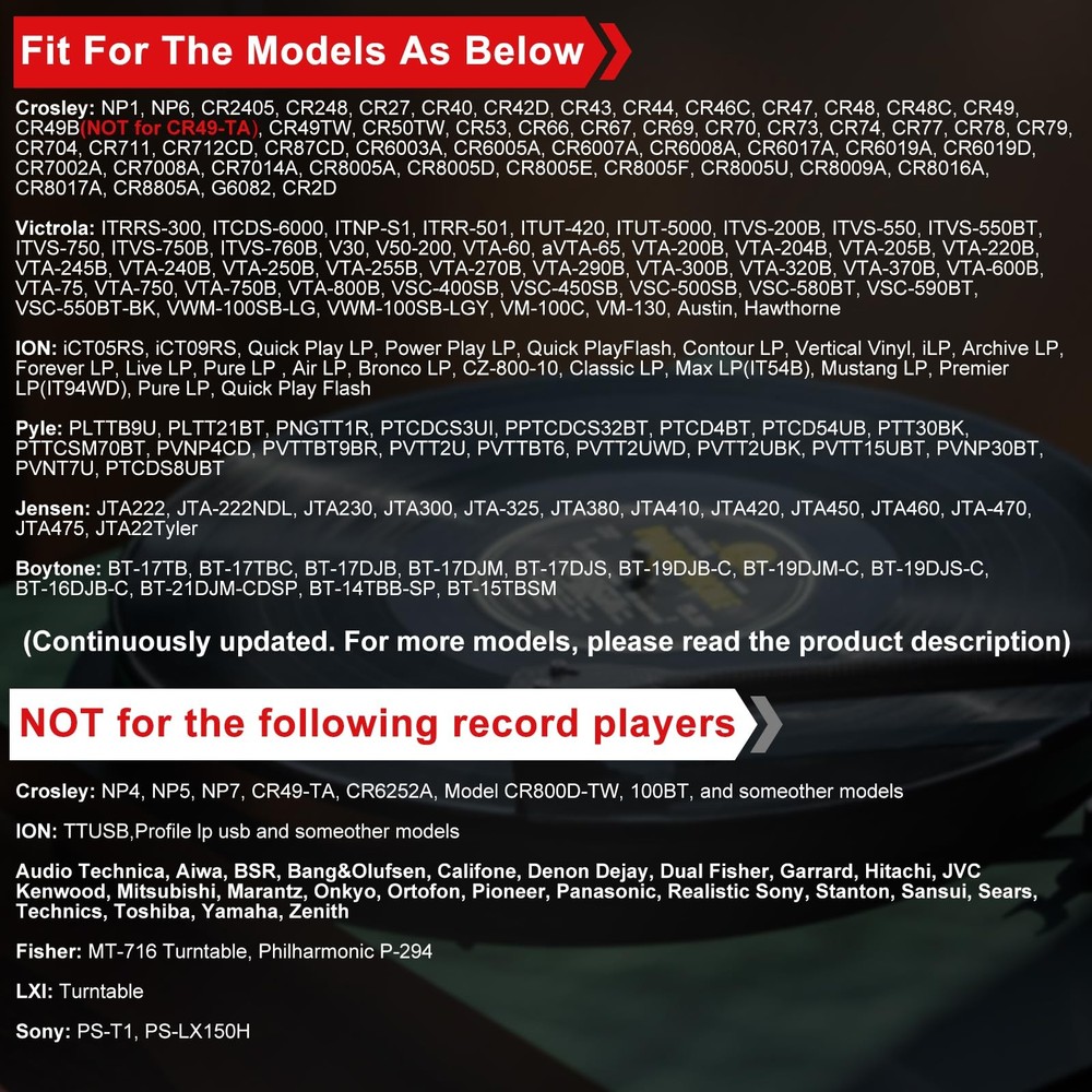 6 Pack Record Player Needle Replacement Turntable Stylus Compatible Crosley