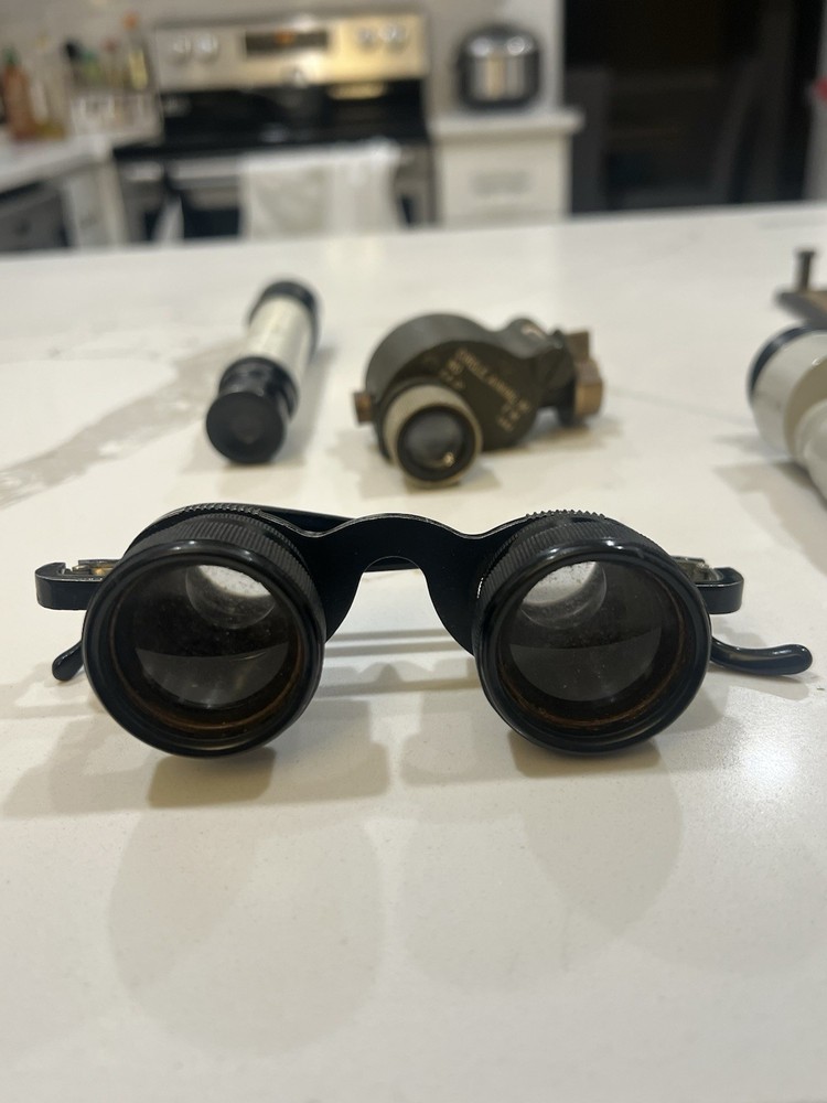 US WW2 M1 Aiming Circle Scope Lens Glasses Moorse Code Equipment Lot