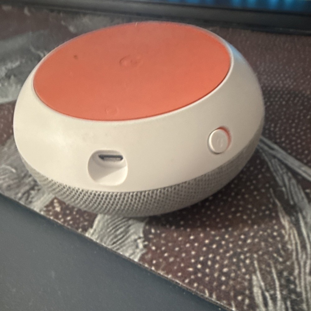 Google Home Mini Smart Speaker Gray/Orange, Voice Control, Google Assistant