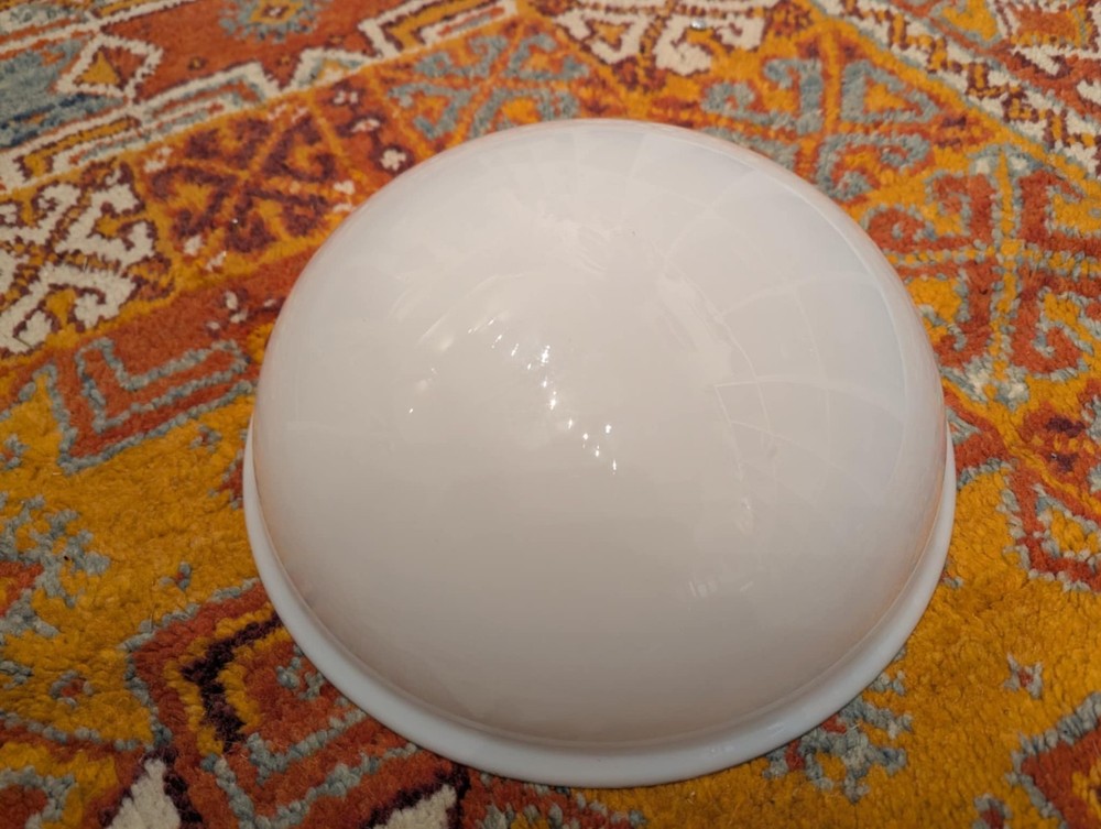 Opaline Bronze Light Ceiling Art Deco Large Round Full Moon