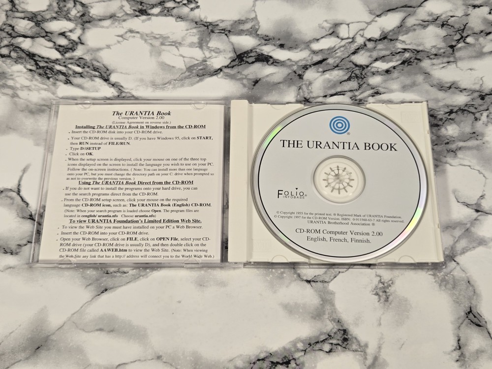 The Urantia Book - Computer Version 2.00 (PC CD-ROM, 1997) -- 1955 Printed Text