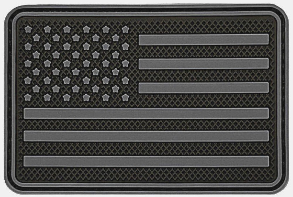 USA American Flag PVC Rubber Patch || 2PC 3"x2" PVC HOOK BACKING