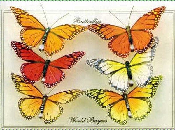 Monarch Feather Clips, Set of Six