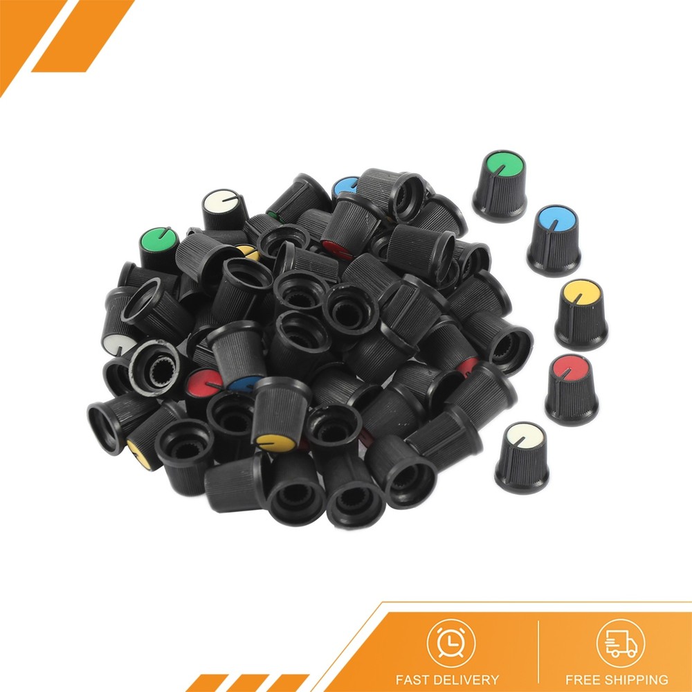 75 Pcs Volume Control Rotary Knobs for 6mm Dia Knurled Shaft Potentiometer