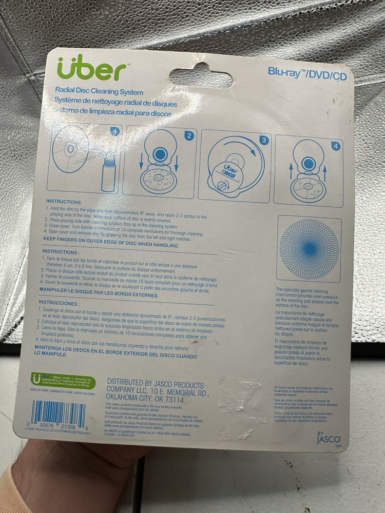 Uber Clean Blu Ray DVD Cd Radial Disc Cleaning System