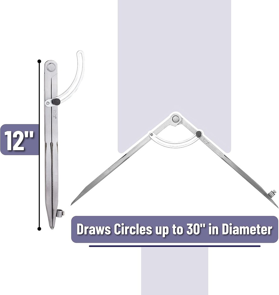 - Professional Compass for Woodworking, Large Compass for Geometry, Compass Draw