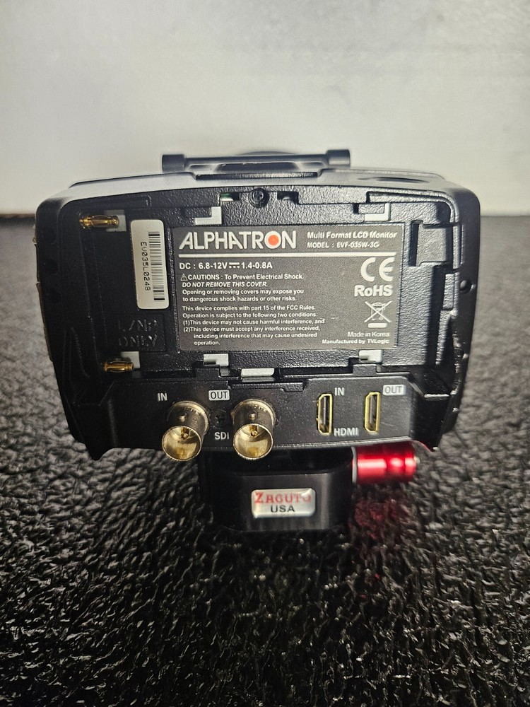 Alphatron EVF-035W-3G Electronic Viewfinder With Camera Mount - USED
