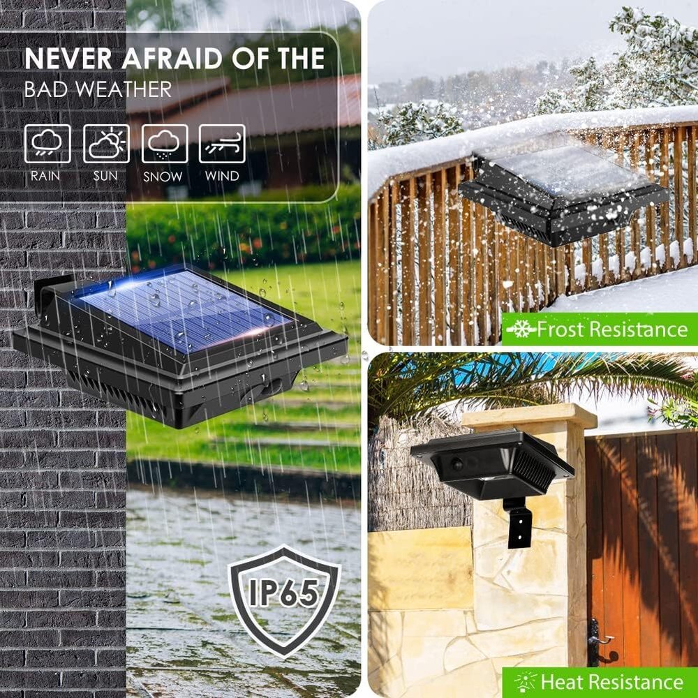 4Pcs 40LEDs Solar Light Sensor Lights for Gutter Fence Pathway Security Lamps