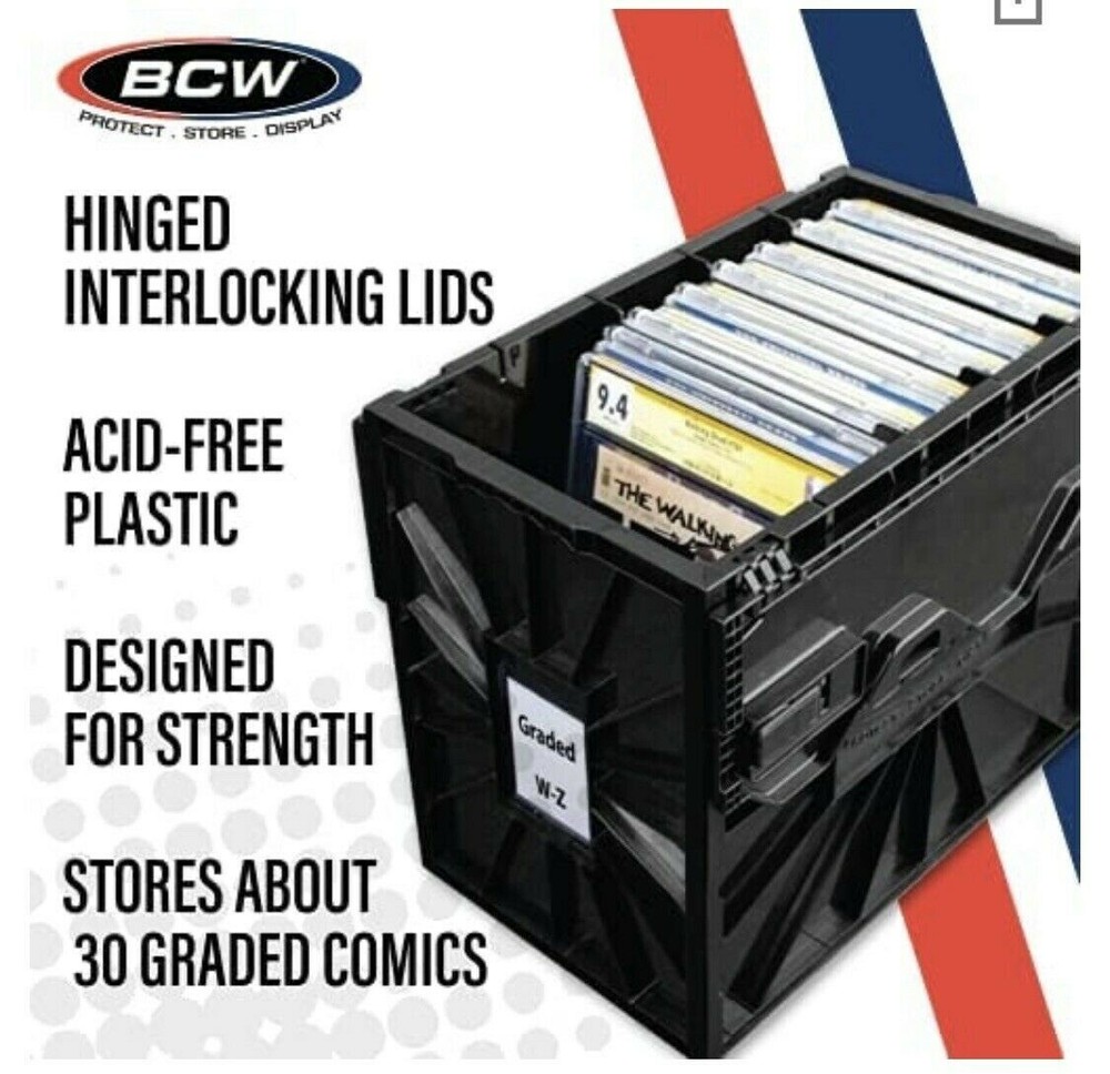 3X BCW Graded Certified Comic Book Storage Plastic Bin Stackable Box Heavy Duty