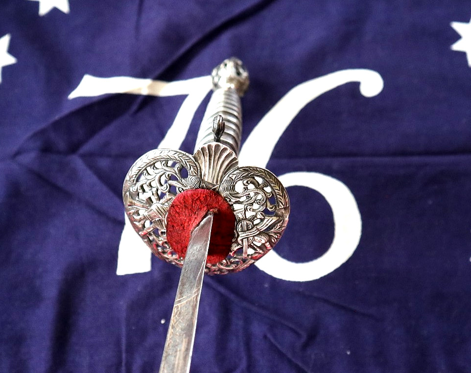 FRENCH INDIAN WAR REVOLUTIONARY WAR SILVER HILT SMALL SWORD HALLMARKED 1762
