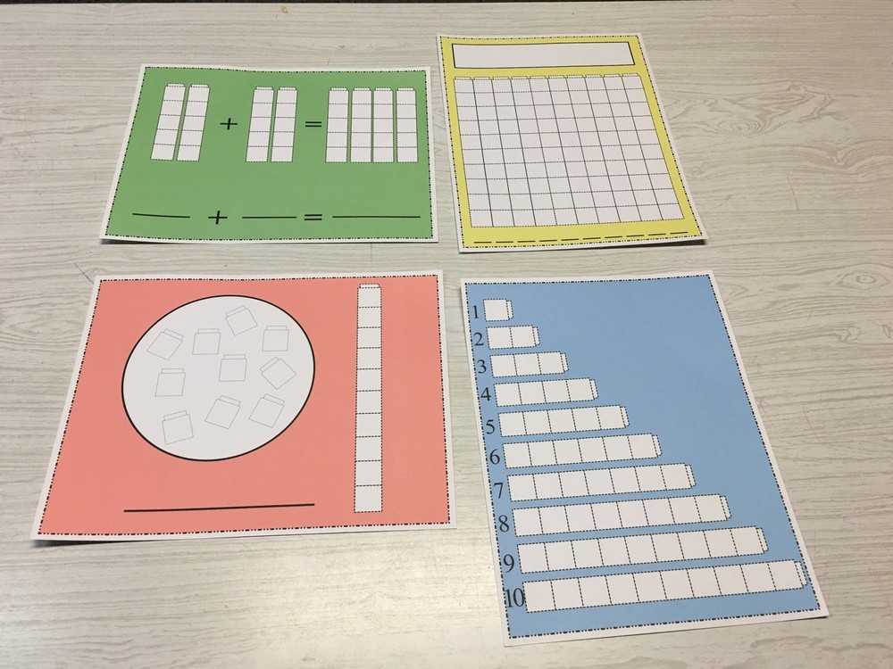 Write-On/Wipe-Off Unifix Cube Mats set