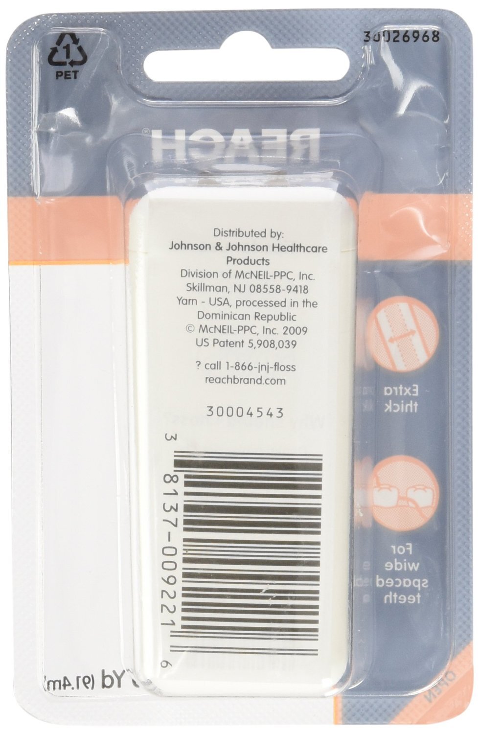 6 PACK Reach Dentotape Unflavored Extra Thick Waxed Tape 100 Yards. Dental Floss