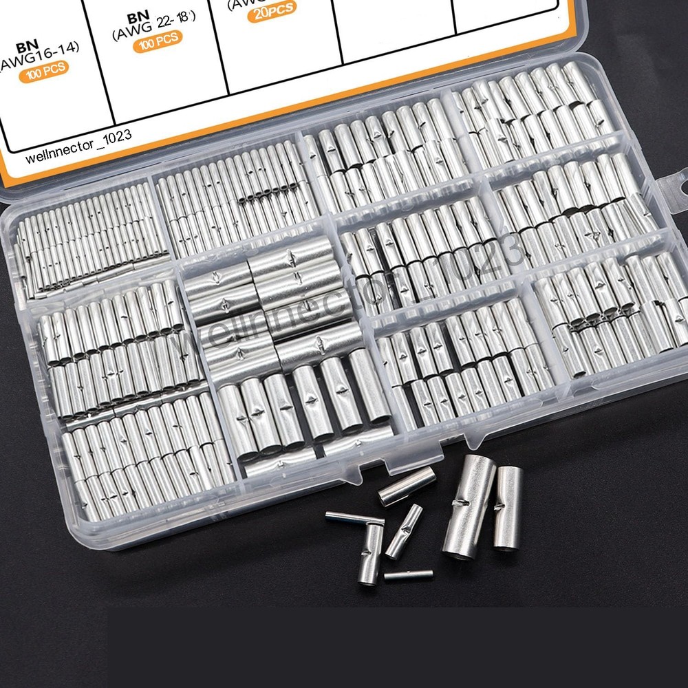 Bare Copper Butt Connectors Splice Crimp Wire Terminals Non-Insulated