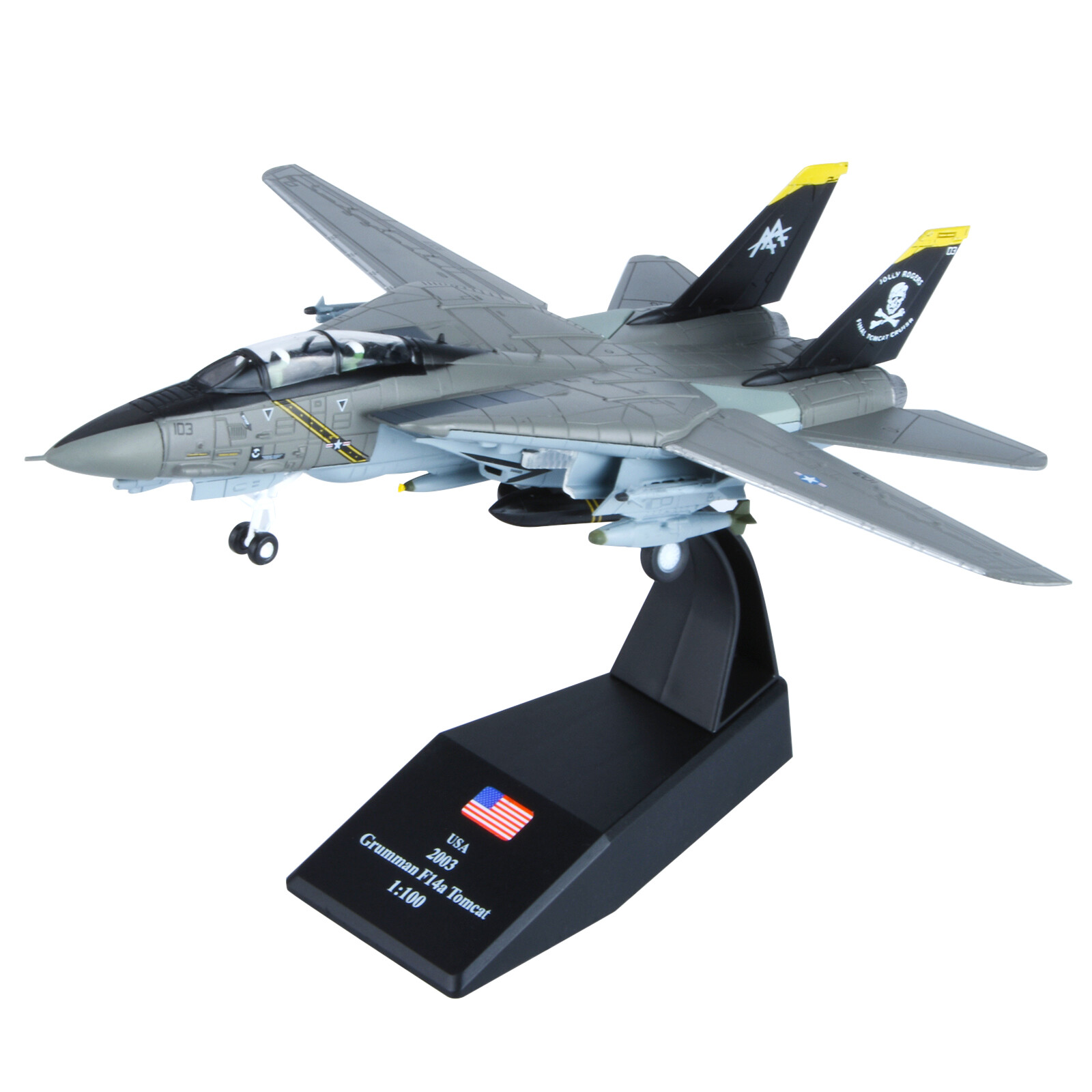 1:100 F-14 Tomcat US Fighter Jet Model Alloy Aircraft Diecast Military Ornaments