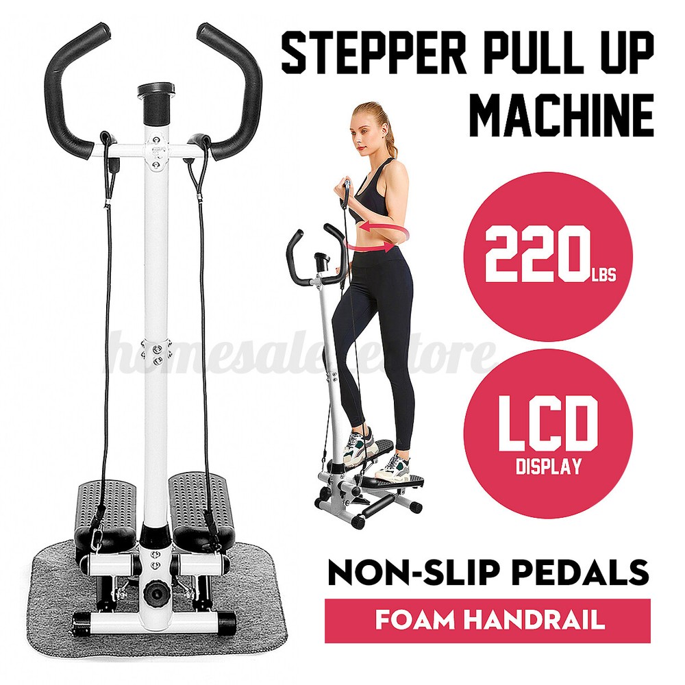 Exercise Mini Stepper Machine Workout Step Trainer Climber with Resistance Bands