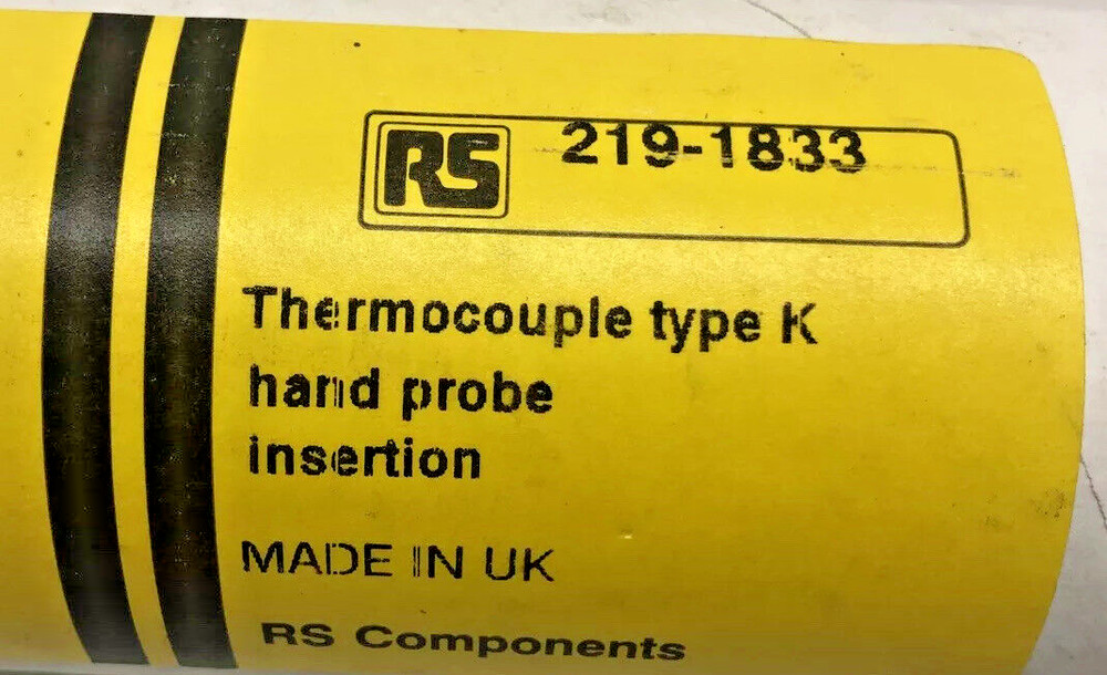 RS Components, 219-1833 Type K Temperature Probe, New (H)