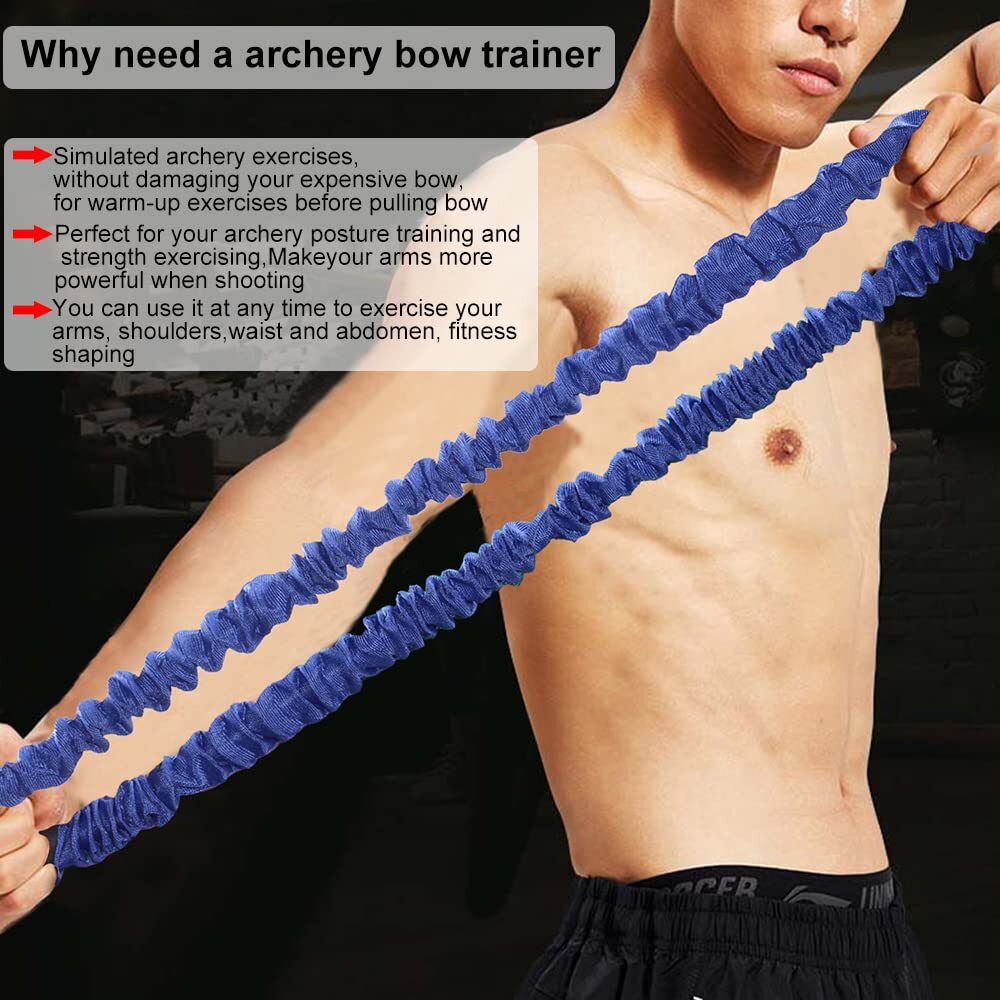 25Lbs Archery Bow Trainer Rubber Stretch Bands Strength Training Device Aids