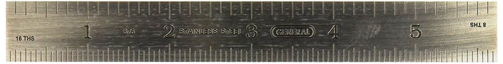 GENERAL TOOLS 6 INCH STAINLESS STEEL RULE #616