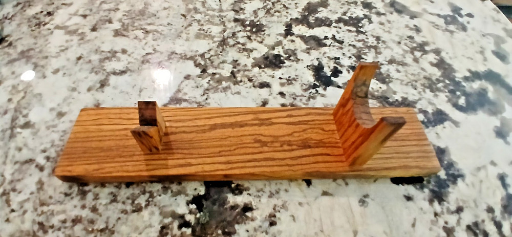 Knife Display Stand Made From Zebra Wood