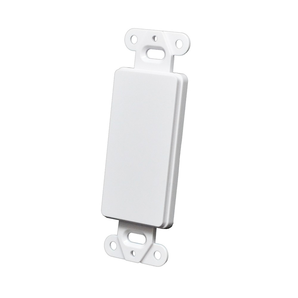 1 Gang Decorator Blank Wall Plate Insert White
