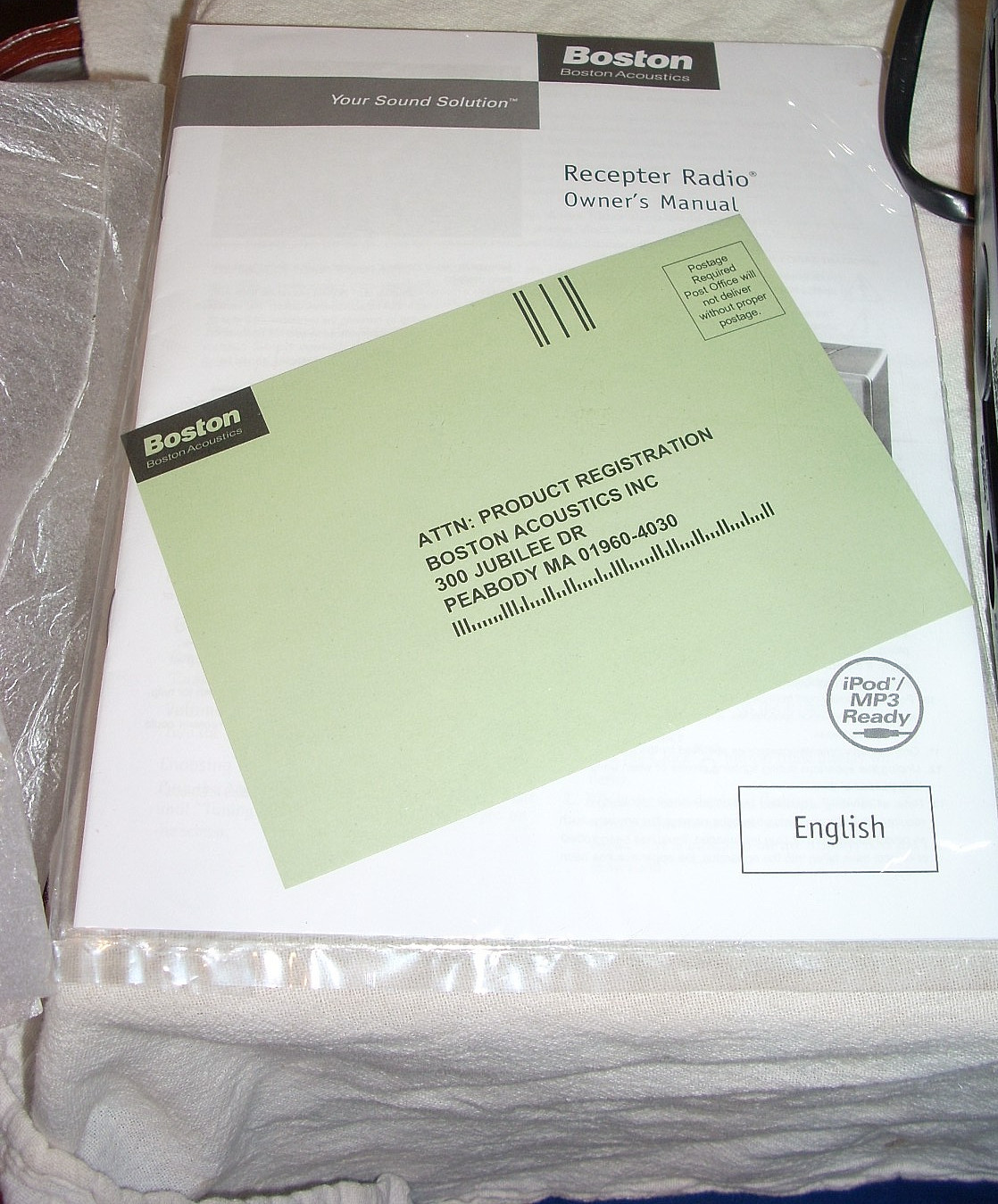 New In Opened Box Boston Acoustics Recepter HD AM FM Alarm Clock Radio w/Antenna