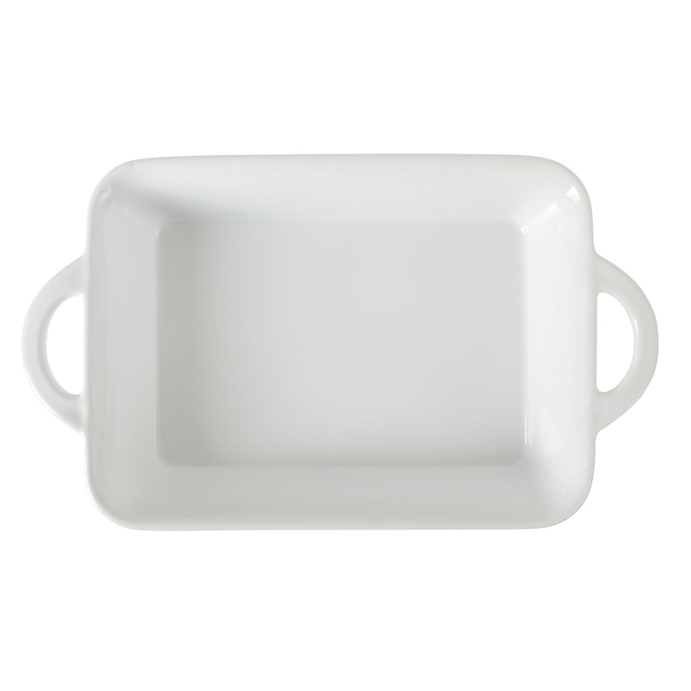 Gibson Home Gracious Dining 2.5-Quart White Stoneware Baking Dish with Handle...