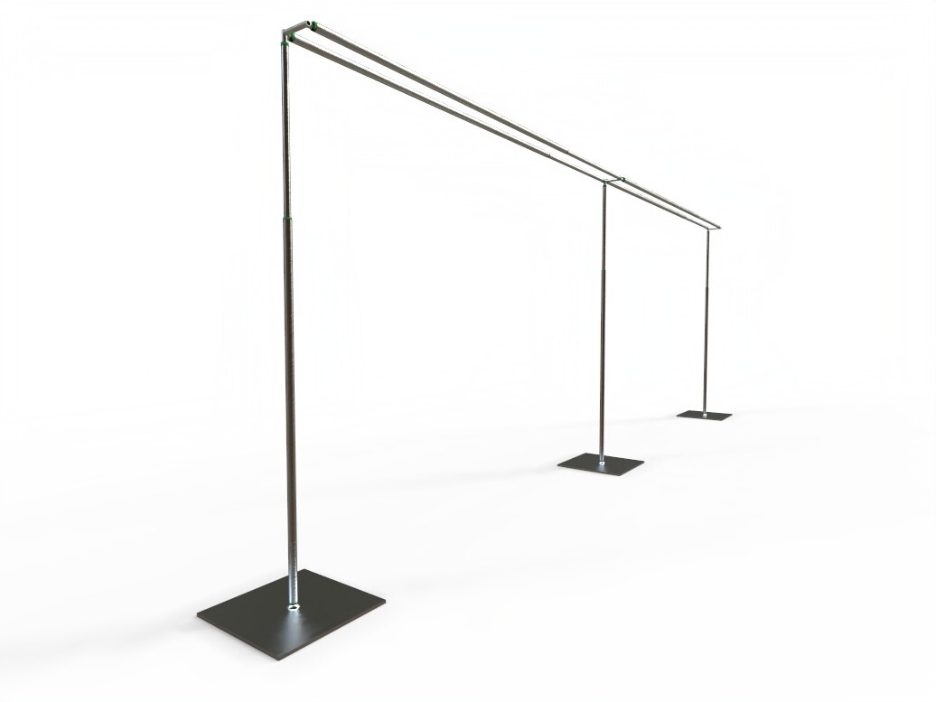 DOUBLE CROSSBAR ADJUSTABLE QUICK BACKDROP KIT 10FT x 20FT PIPE WITHOUT DRAPE