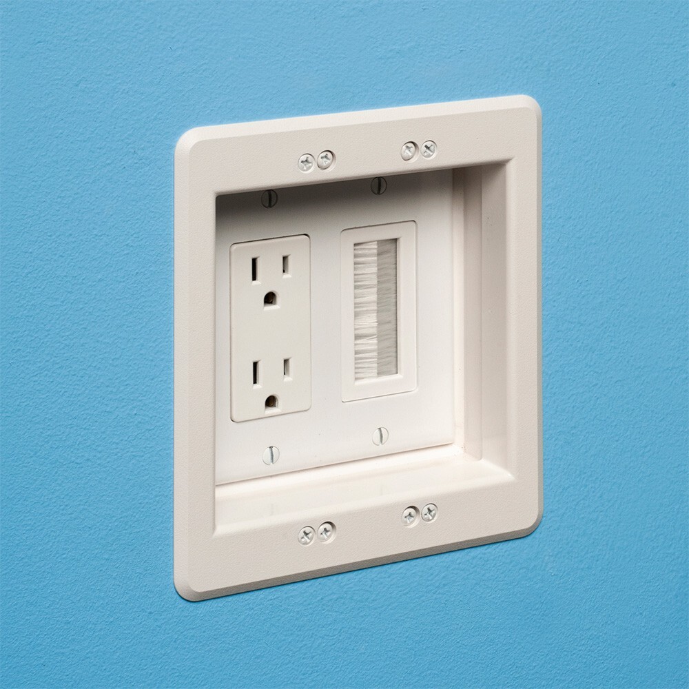 Arlington® CED135WP Cable Entry Strap Brush-Style Opening includes Wall Plate