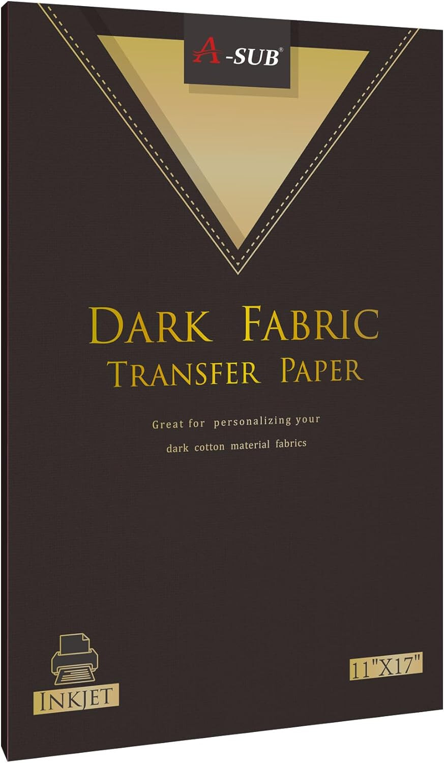A-SUB Inkjet Printable Heat Transfer Paper 11x17 Iron-On Dark Fabric 10 Sheets