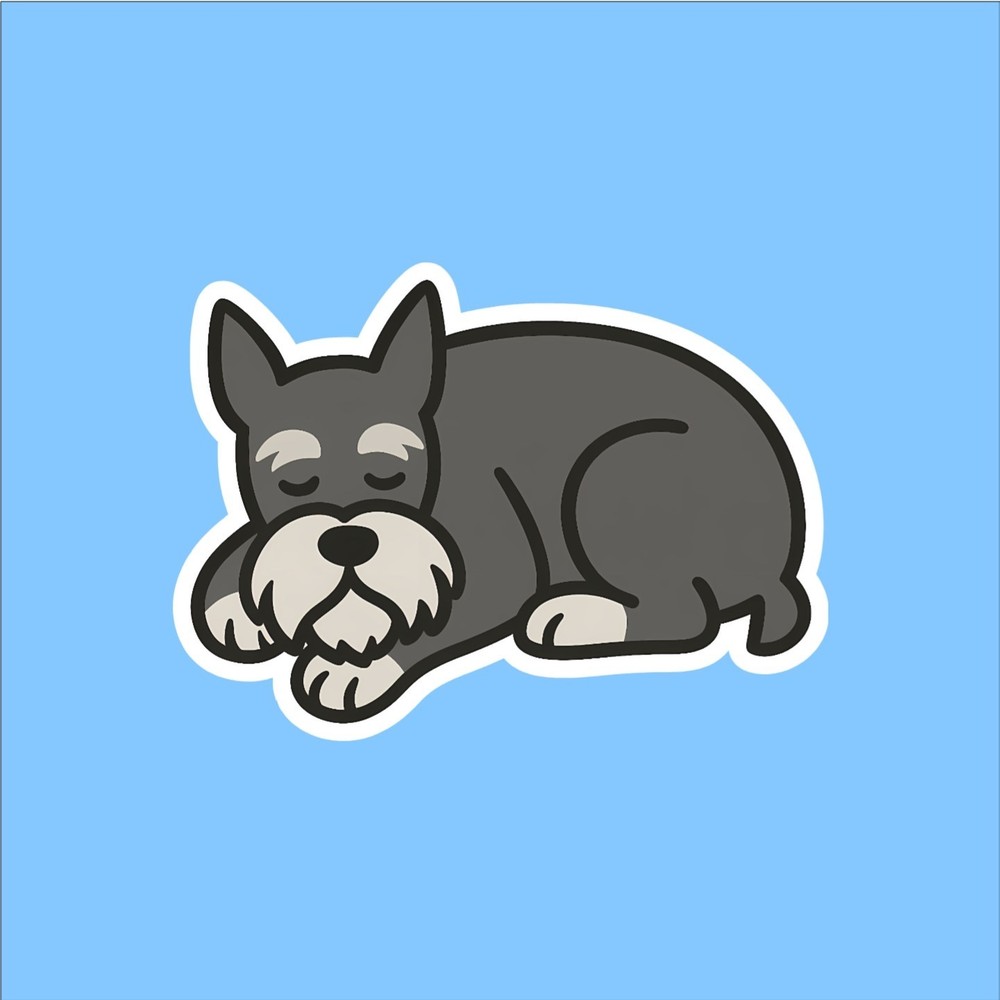 Schnauzer Sleeping Sticker
