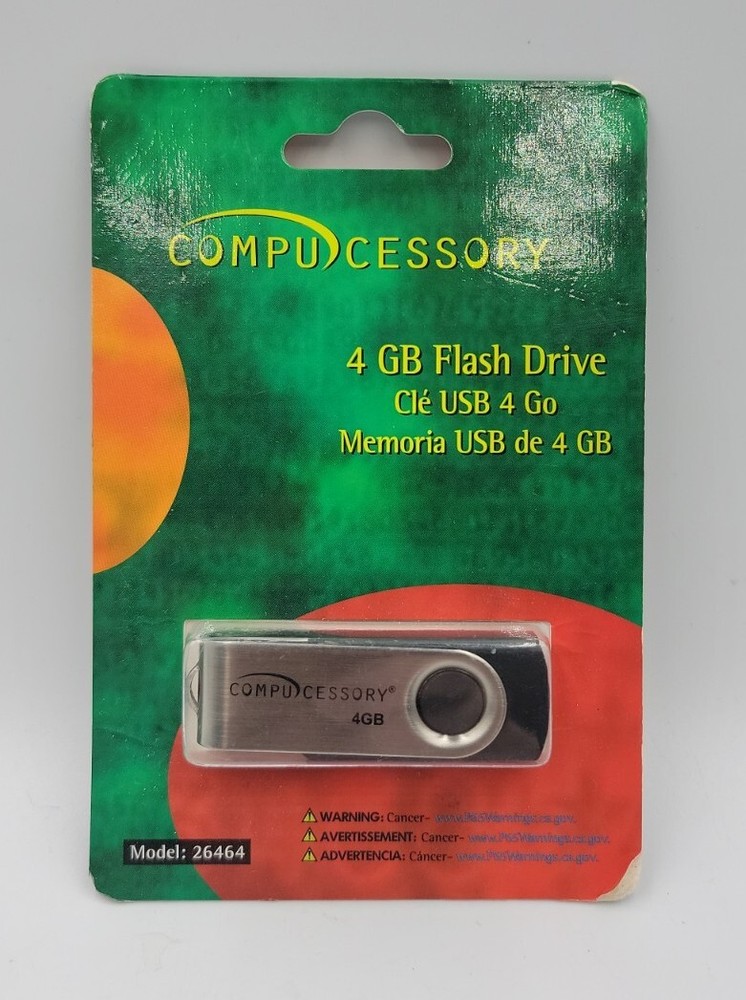 Compucessory CCS26464 4GB USB Flash Drive. New