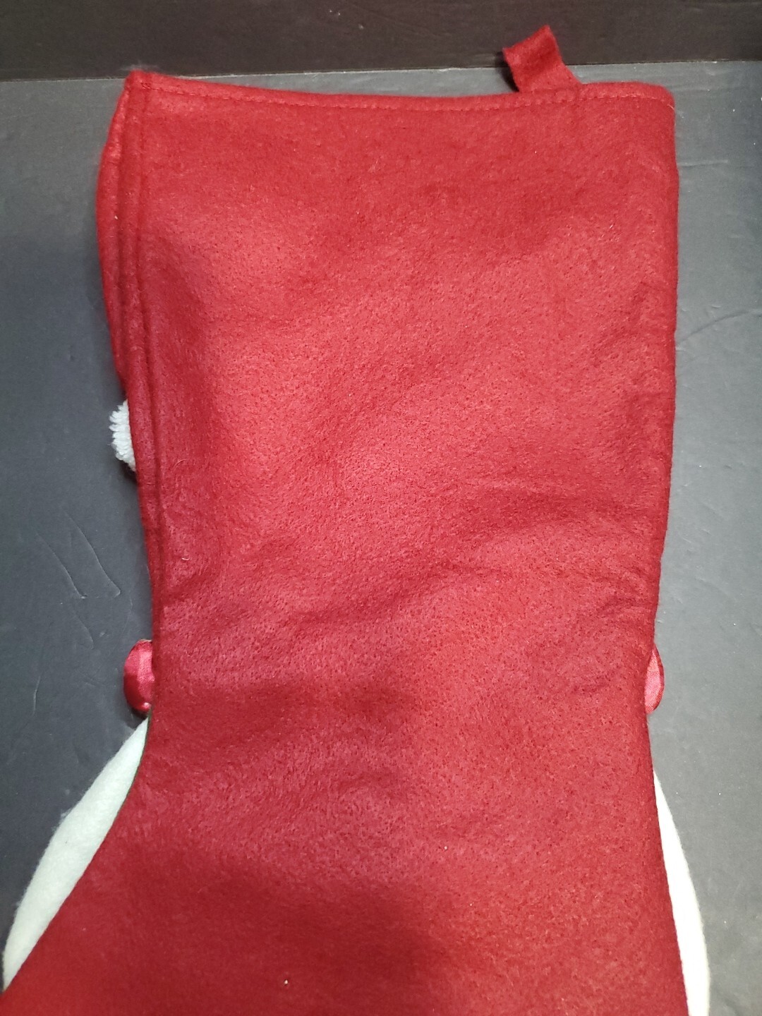 CHRISTMAS EVE 3D SANTA FELTED WOOL PINE CONE MITTEN CHRISTMAS STOCKING 17.5"