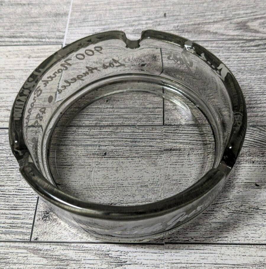 Vintage Little Joe’s Restaurant Round Glass Ashtray Gray Tone Los Angeles