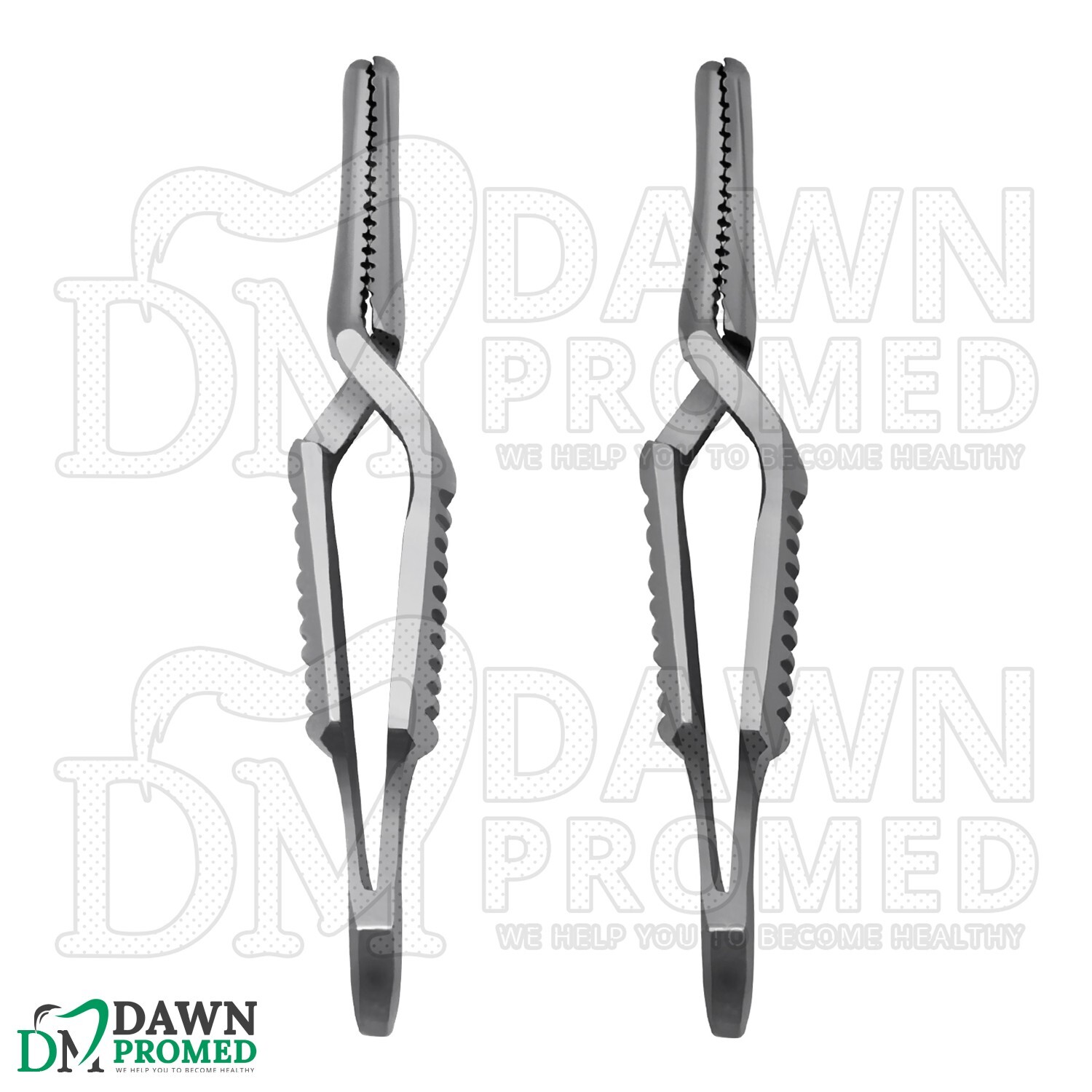2 Pcs Debakey Bulldog Clamp 1.5" Straight & Curved Atraumatic Forceps Set
