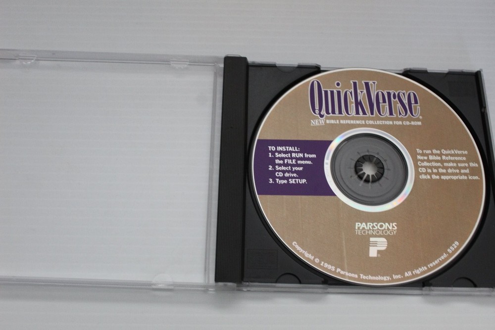 QuickVerse NEW BIBLE REFERENCE Software for PC CD-ROM 1995 Vintage