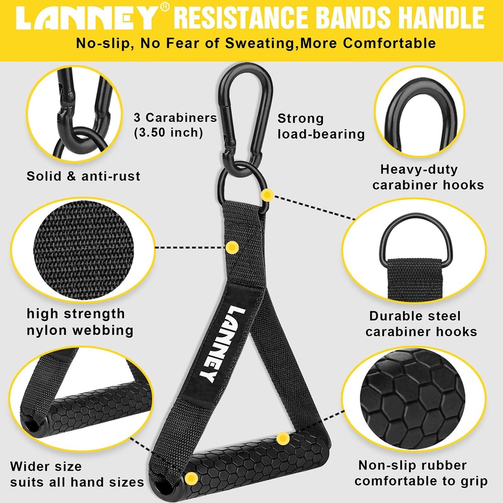 Tricep Rope Cable Machine Attachment, 35" Triceps Pull Down Rope LAT Pulldown...