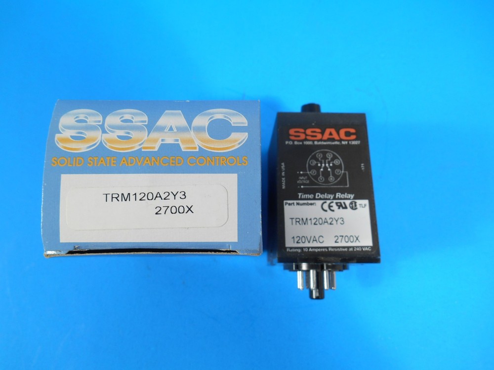 NOS NIB SSAC Solid State Timer TRM120A2Y3 120V 8-Pin .05-3 Seconds