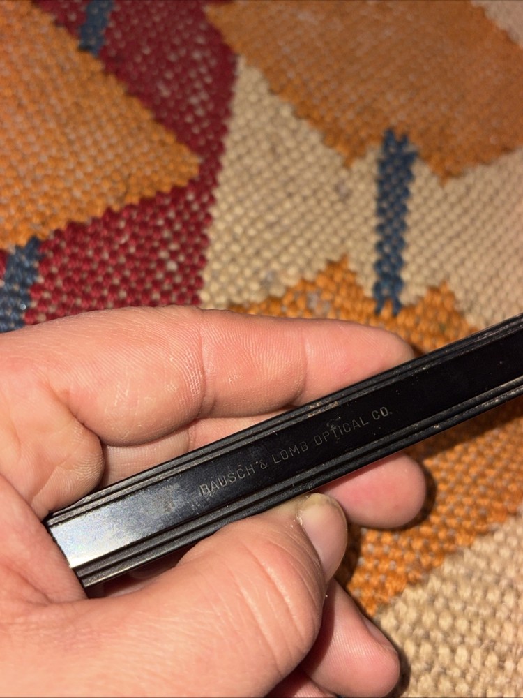 Vintage Bausch & Lomb Rectangular Reading Magnifying Glass Black Bakelite