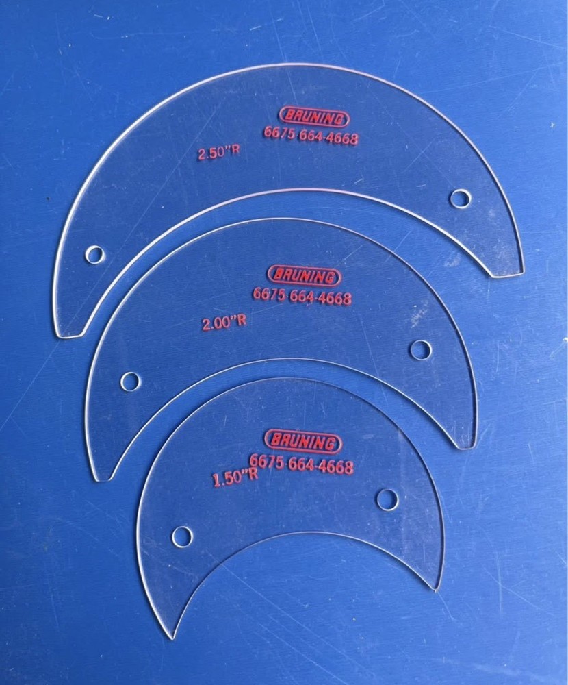 Complete 30 Pc Bruning Curve Set Drafting Templates In Dove-Tail Box
