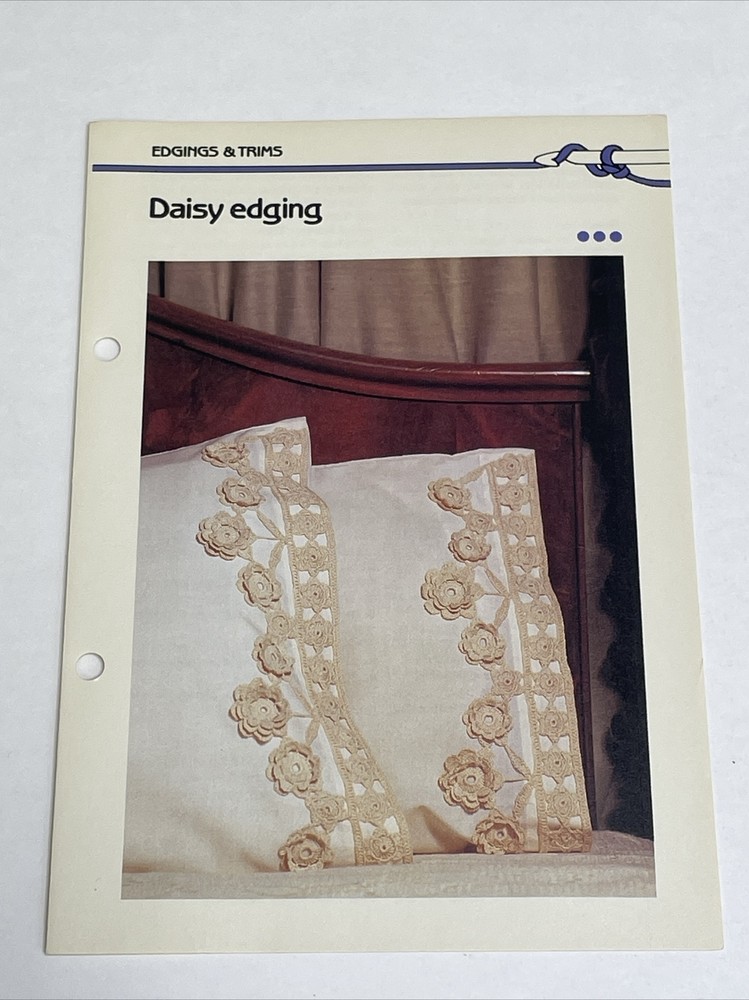 Daisy Edging For Pillow Cases Marshall Cavendish Crochet Pattern