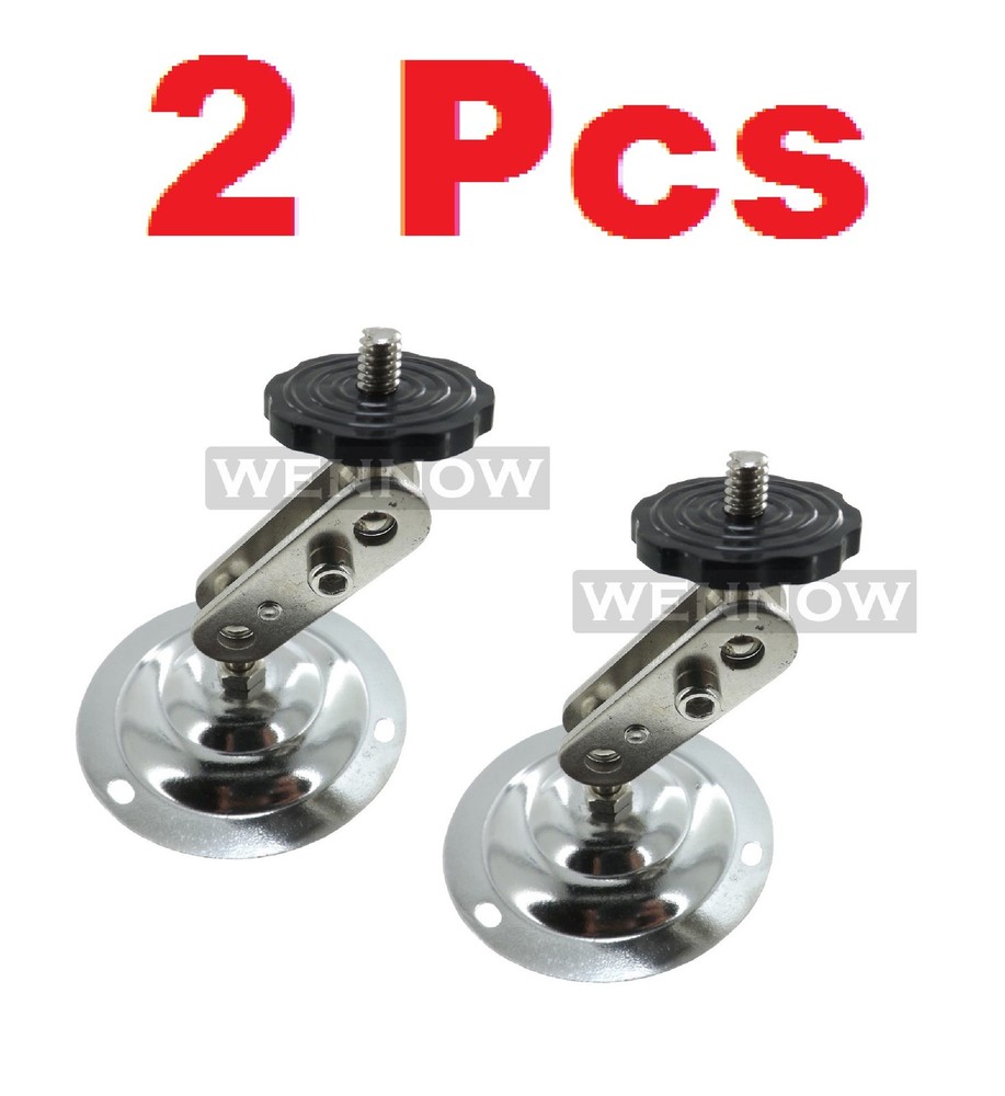 ( 2 Pcs ) Silver Tone Security CCTV CCD Camera Wall Mount Bracket Metal Stand