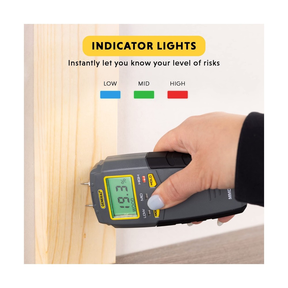 General Tools MMD4E Digital Moisture Meter, Water Leak Detector, Moisture Tes...