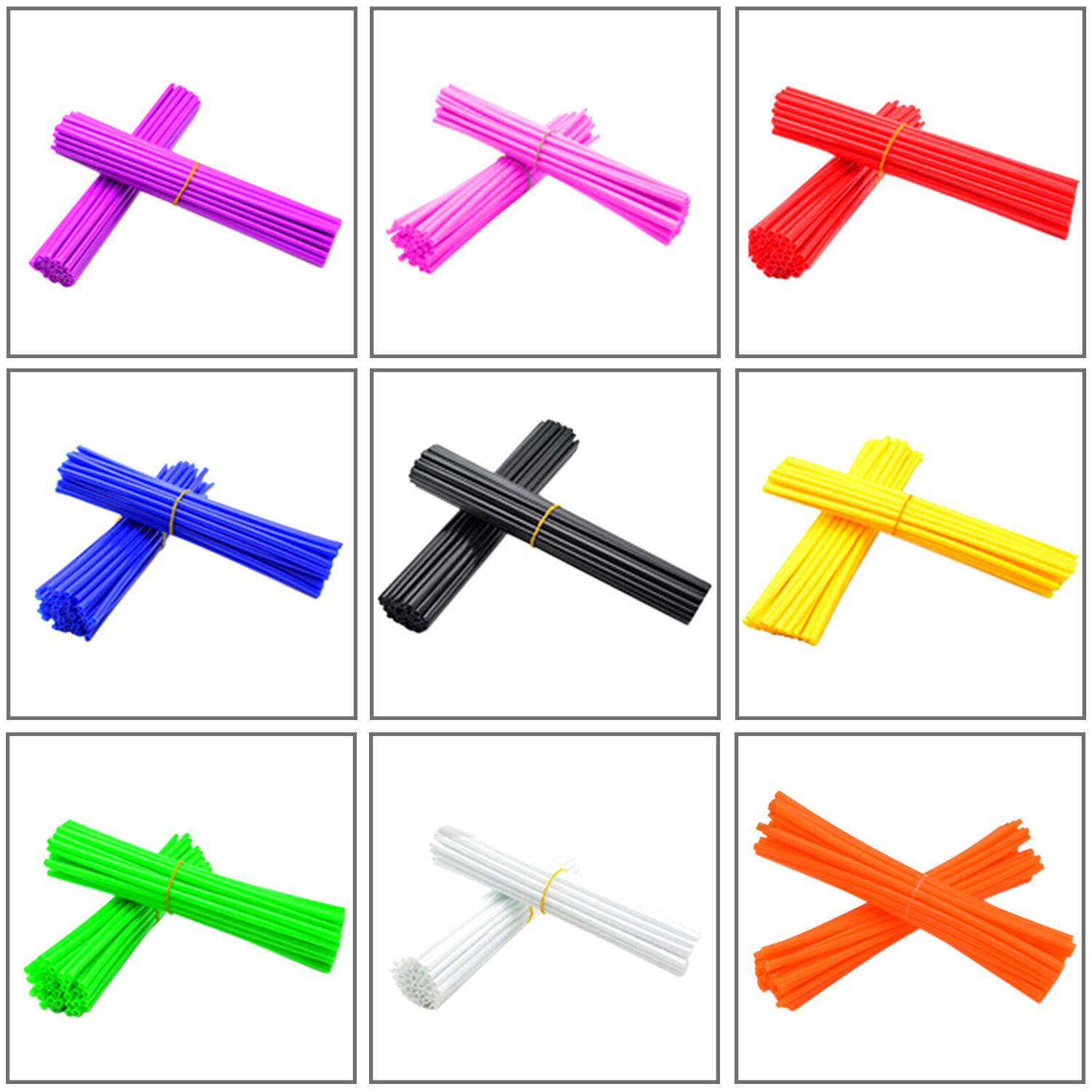 72PCS Motorcycle Dirt Bike Spoke Skins Covers Wraps Wheel Rim Guard Protector US