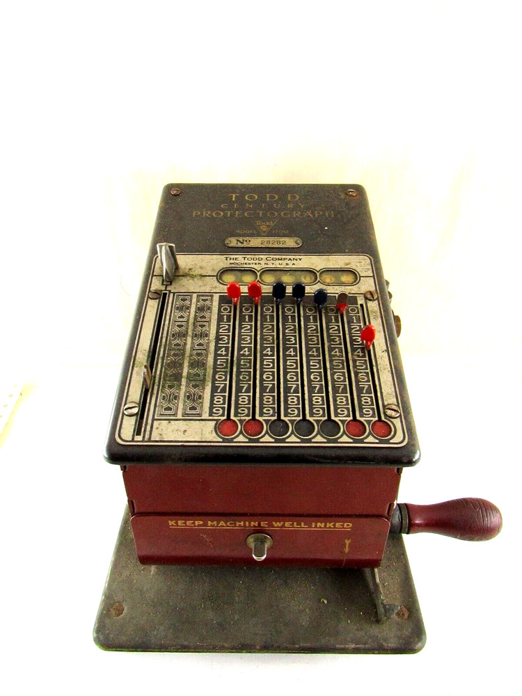 Antique Check Protectograph Machine
