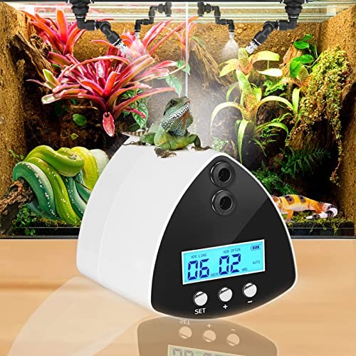 Reptile Misting System | Automatic Humidifier with 2 Nozzles, LCD Screen &