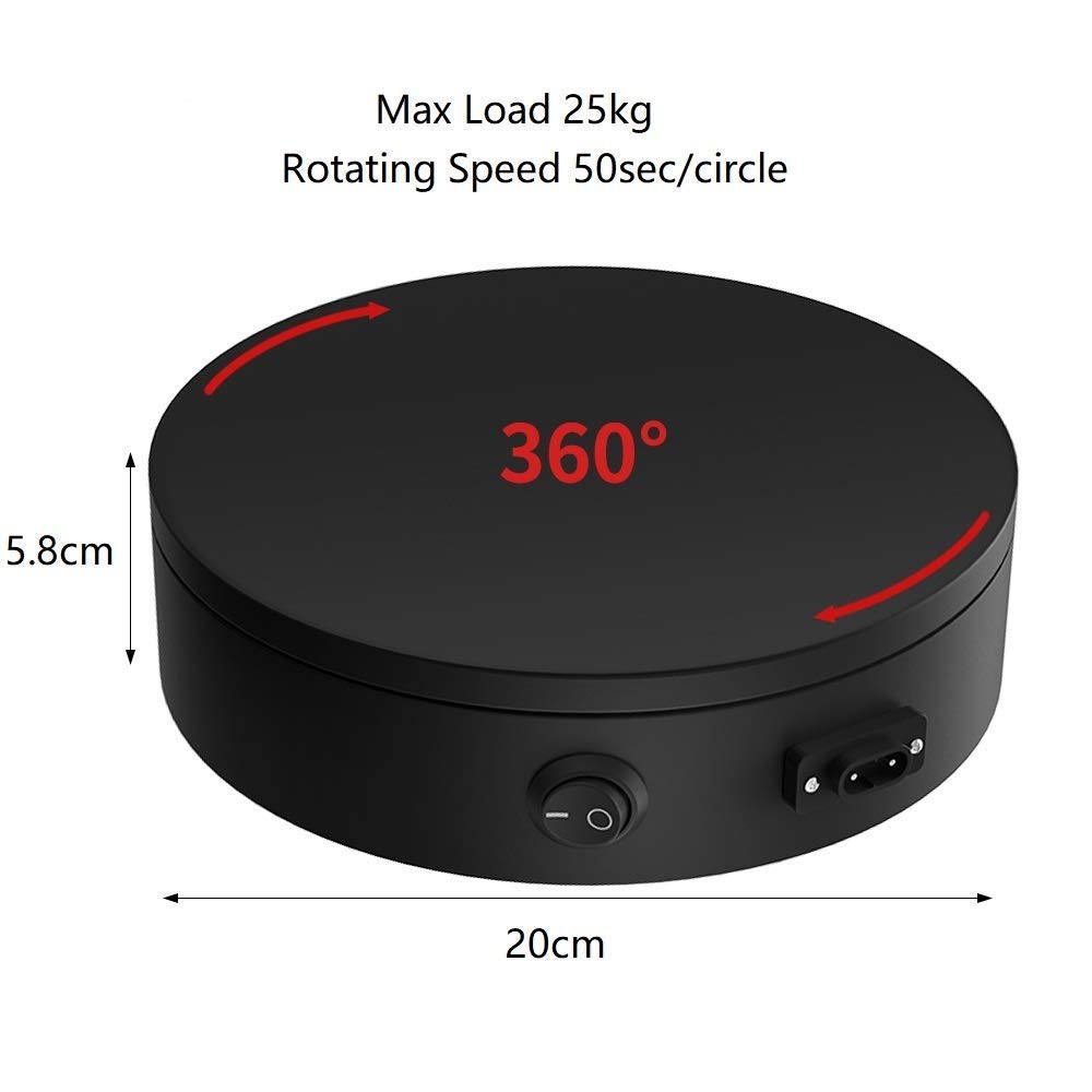 Motorized Photography Turntable, Automatic Revolving Platform Perfect for 360.
