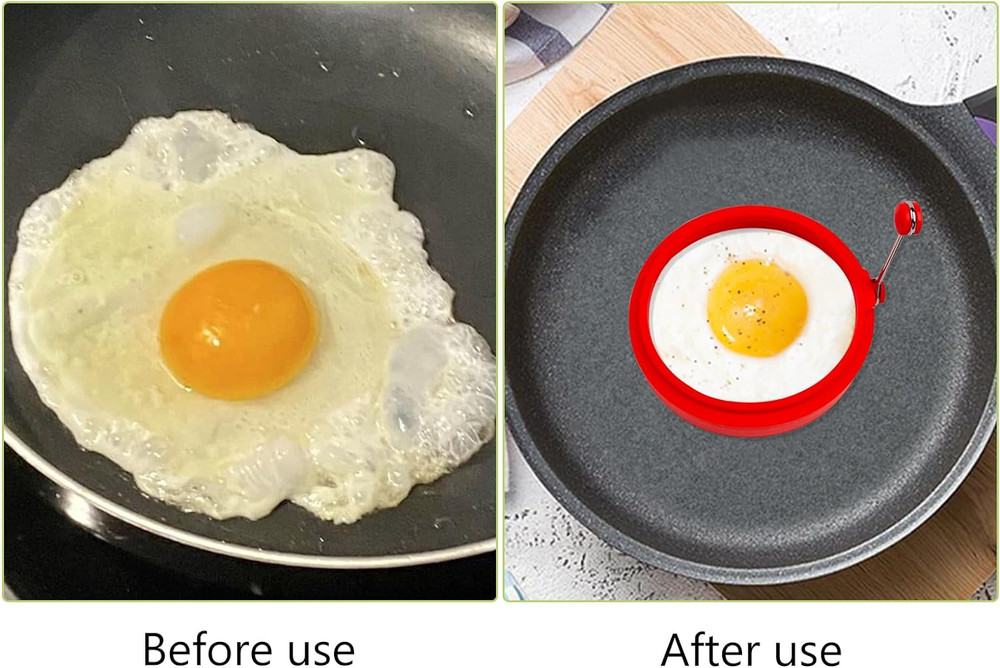 Silicone Egg Ring Molds Fried Non-Stick Egg pancakes Cooker Kitchen Tools 4Pack