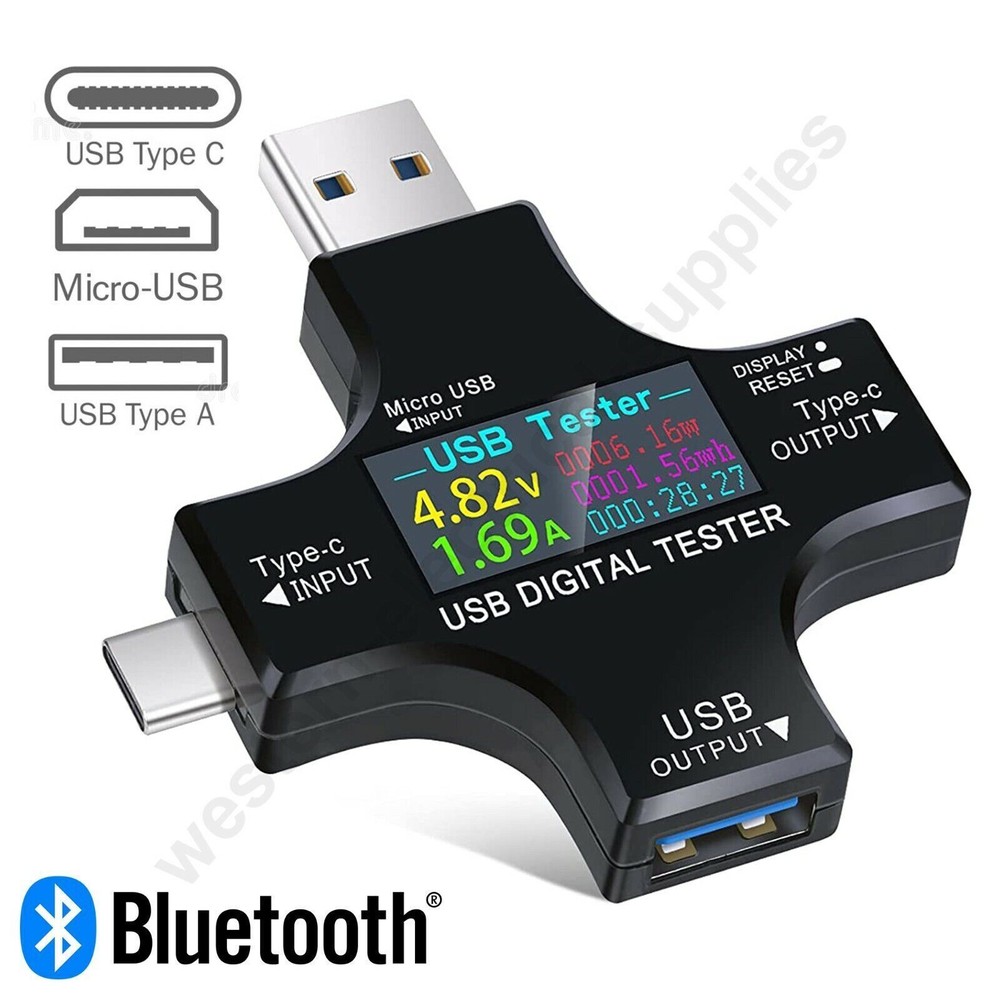 Type-C USB Power Tester Digital Voltmeter Ammeter Volt Amp Bank Meter Multimeter
