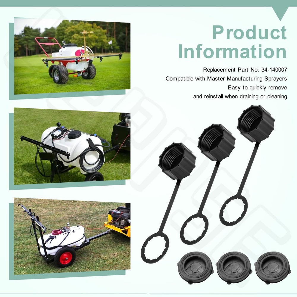 3 Pack 34-140007 Sprayer Drain Cap Compatible with Master Manufacturing Sprayers