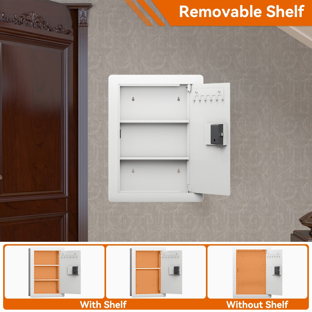 Off Digital Flat Hidden Wall Safe Electronic Keypad Heavy Duty Steel Security